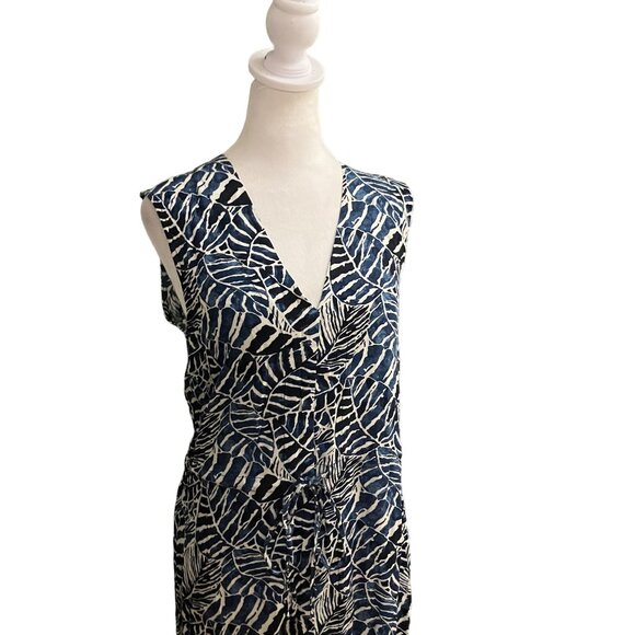 H&M NWT Women’s Sleeveless Leaf Print Dress Size 4 - Picture 2 of 4